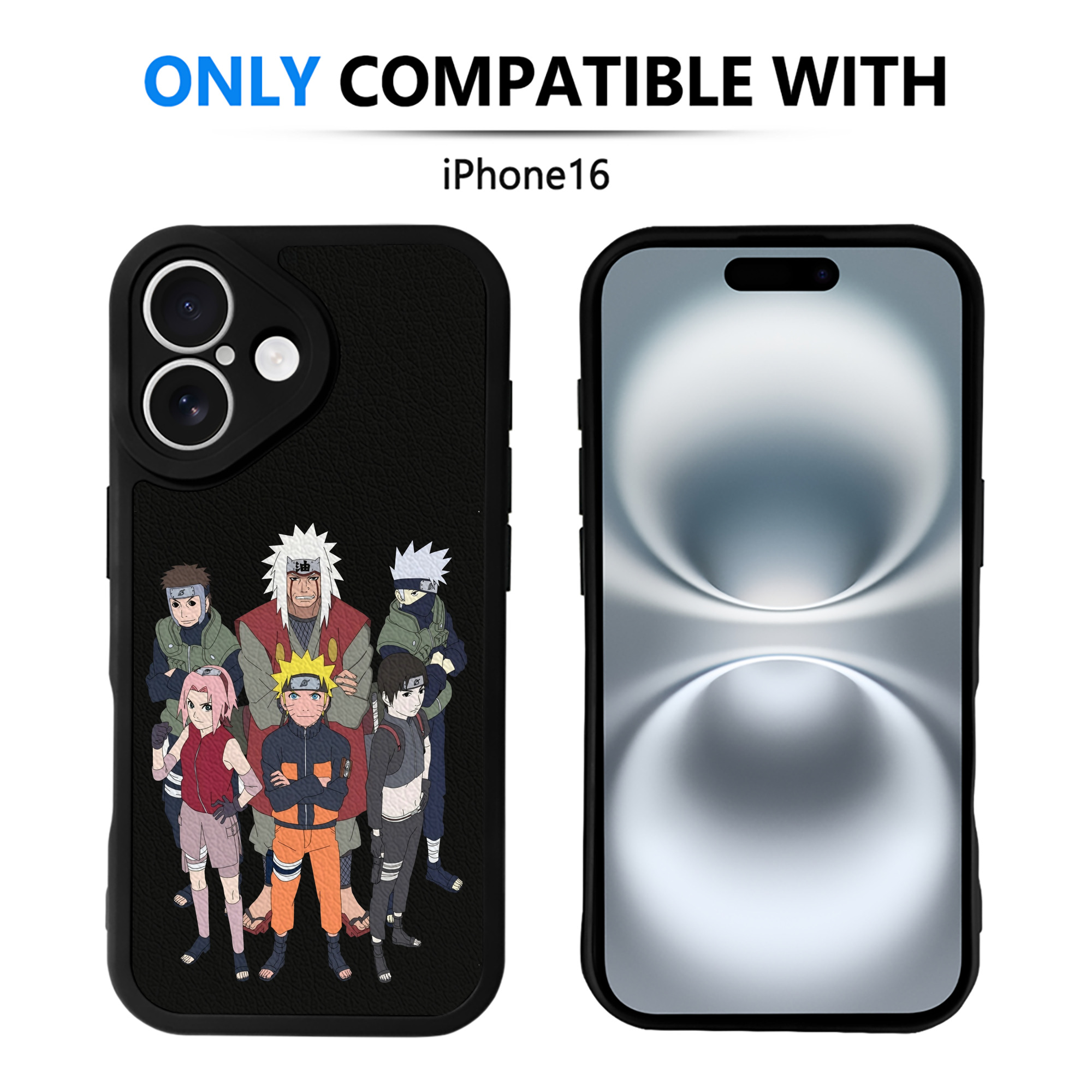 （画像用） NARUTO -ナルト- うずまき ナルト Uzumaki Naruto 【iPhone 16シリーズ対応】シリコンスマホケース（レザー調） 材質：シリコン
